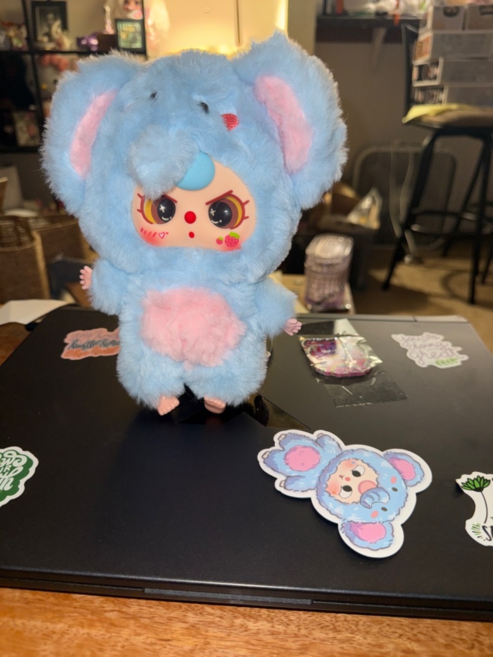 Baby Three Big Cute Plush Pendant - Elephant (special eyes)